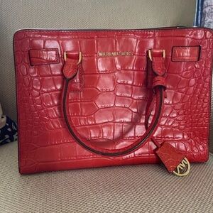 Michael Kors Red Crocodile Embossed Women's Bag